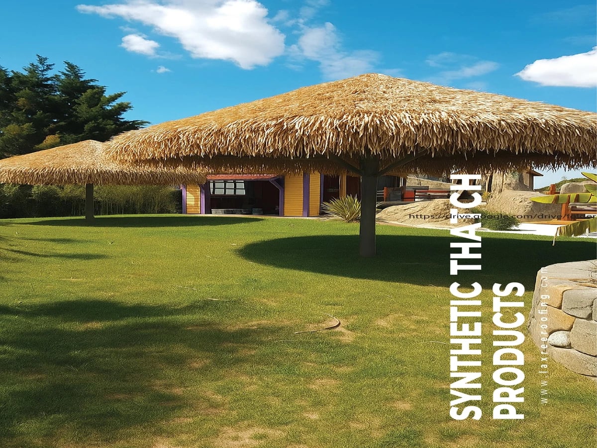 Synthetic thatch roofing installation