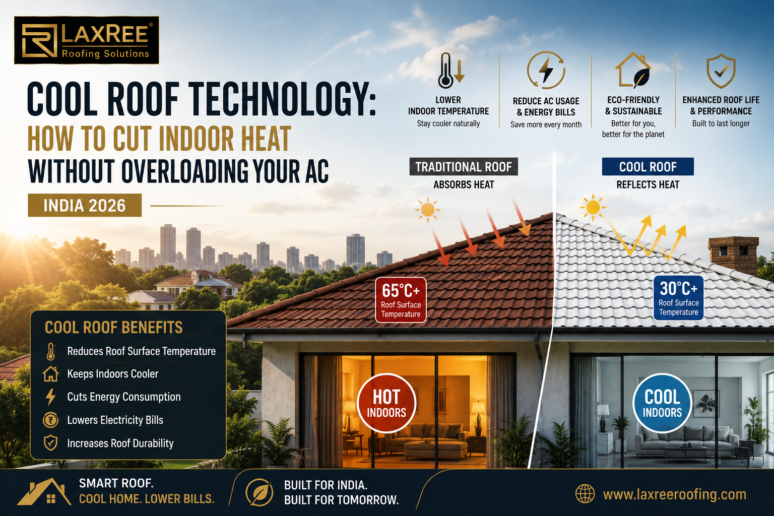 cool roof technology India 2026 heat reduction comparison