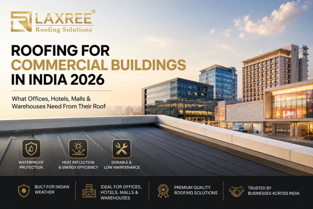 commercial roofing solutions India 2026 hotel office warehouse hospital LaxRee